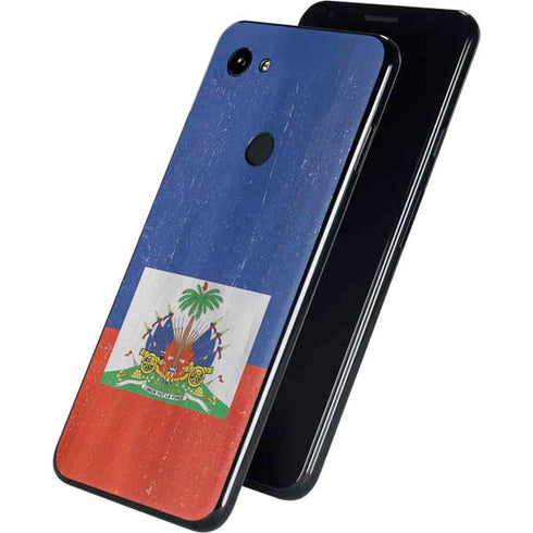 Haiti Flag Distressed Google Pixel 3a Skin